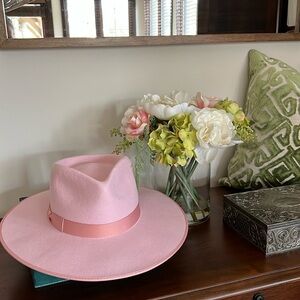 Lack of Color Pink Stardust Rancher Fedora Boho Sun Protection Hat M 57cm